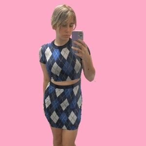 Argyle Split Dress